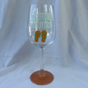 Flip Flop Wine Glass with Orange Base